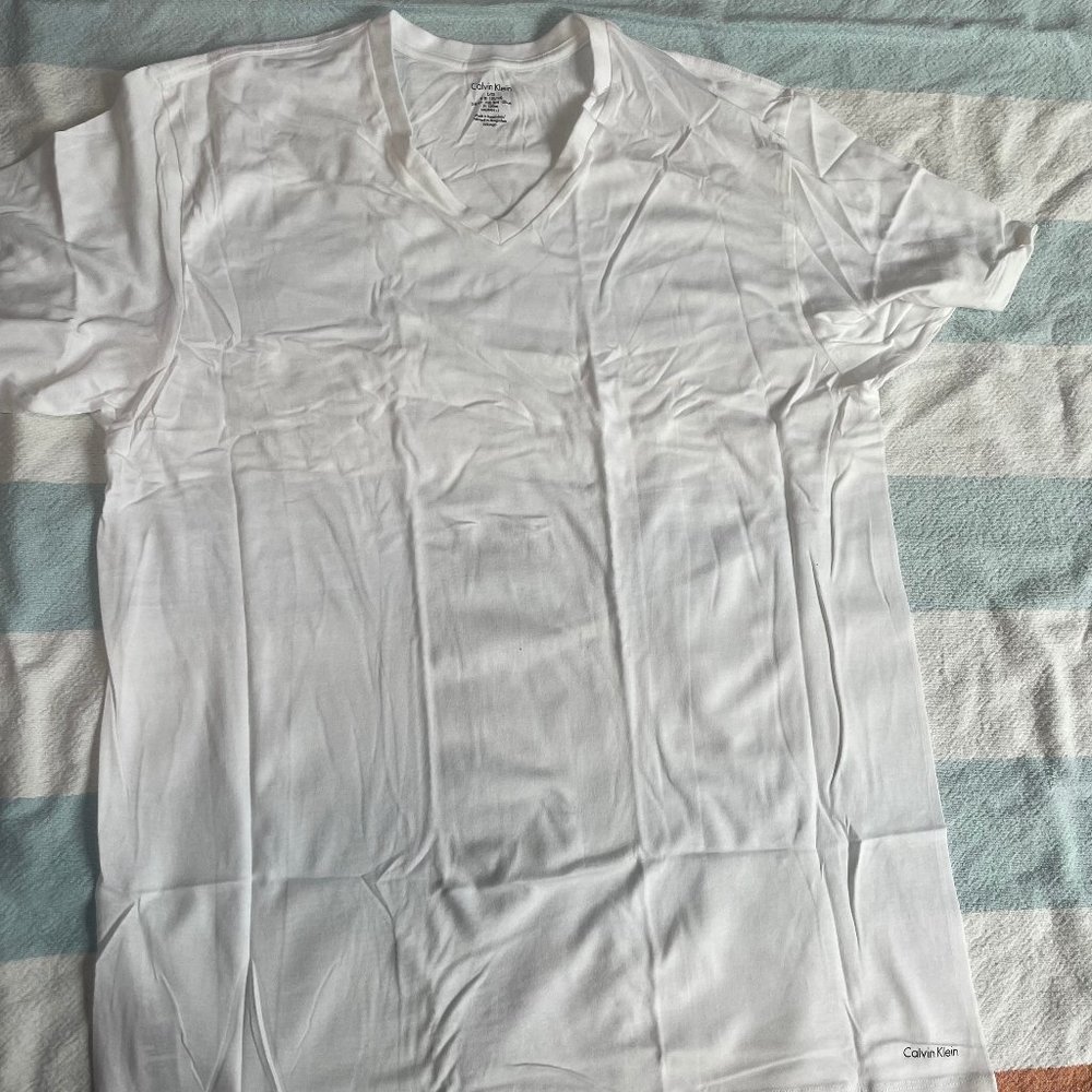Calvin Klein White V-Neck